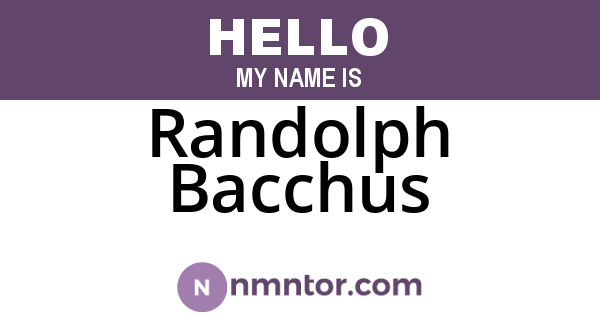 Randolph Bacchus