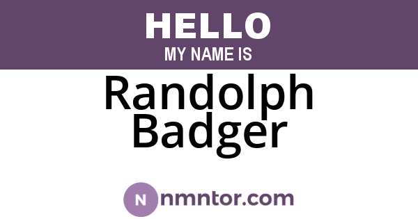 Randolph Badger