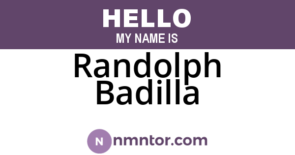 Randolph Badilla