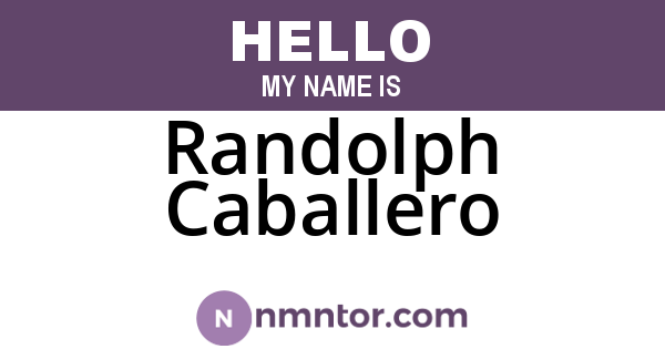 Randolph Caballero