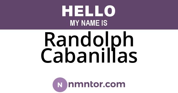 Randolph Cabanillas