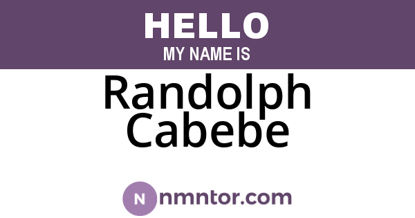 Randolph Cabebe