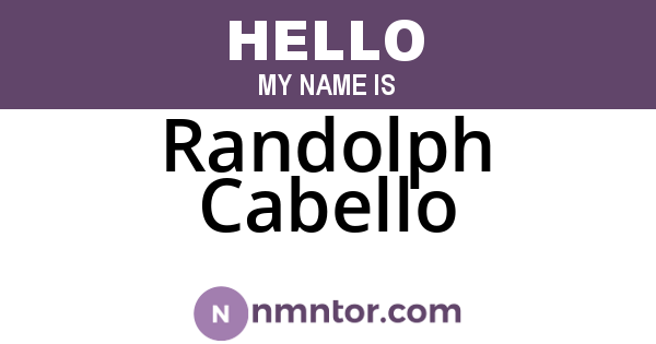 Randolph Cabello