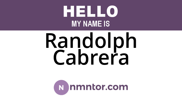 Randolph Cabrera