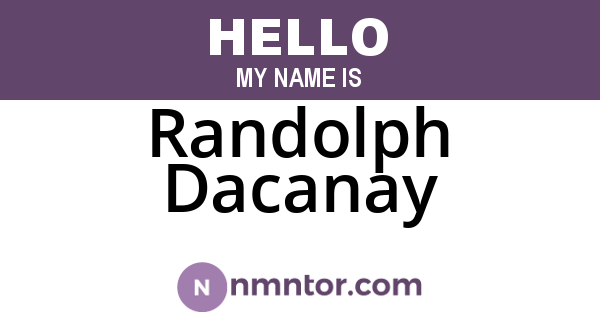 Randolph Dacanay