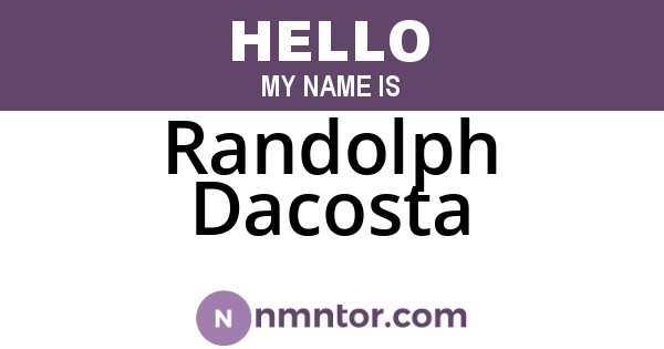 Randolph Dacosta
