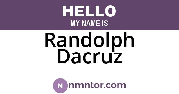 Randolph Dacruz