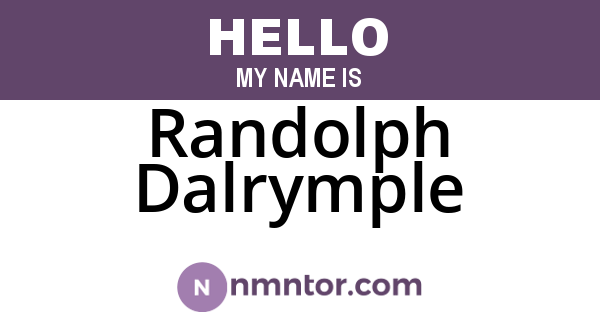 Randolph Dalrymple