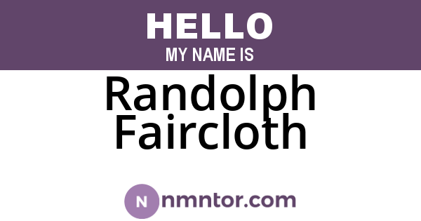 Randolph Faircloth