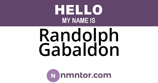 Randolph Gabaldon