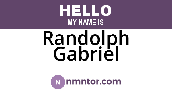 Randolph Gabriel