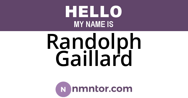 Randolph Gaillard