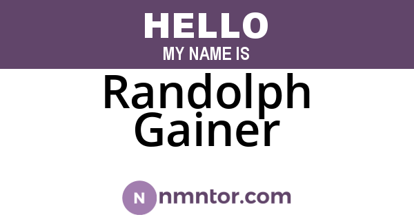 Randolph Gainer