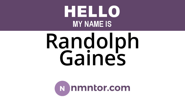 Randolph Gaines