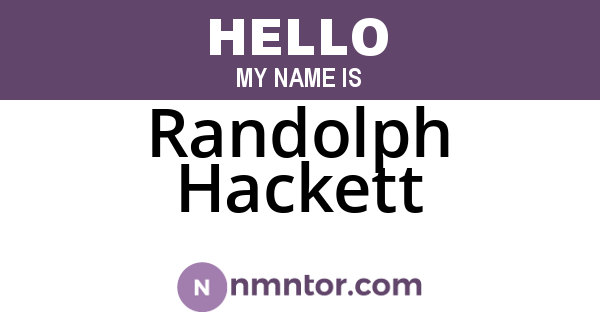 Randolph Hackett