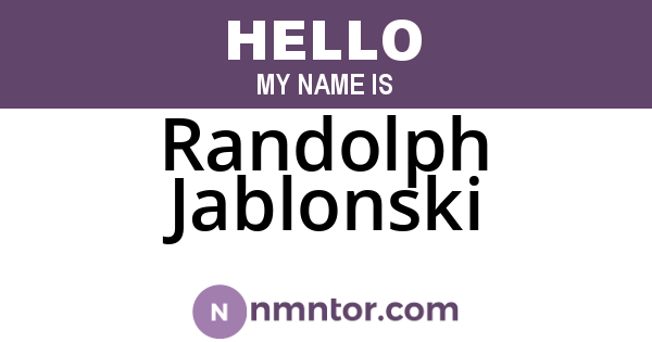 Randolph Jablonski