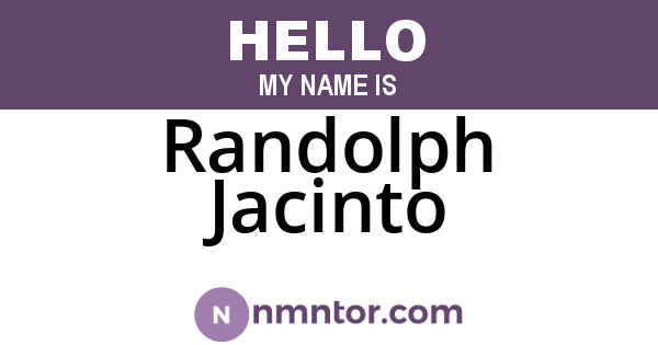 Randolph Jacinto