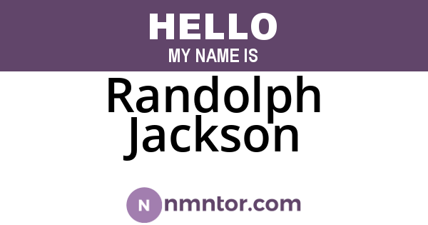 Randolph Jackson
