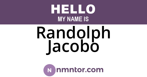 Randolph Jacobo
