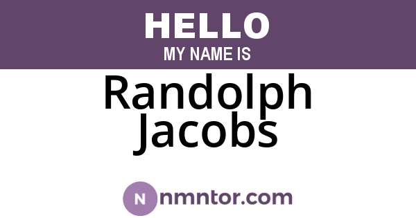 Randolph Jacobs