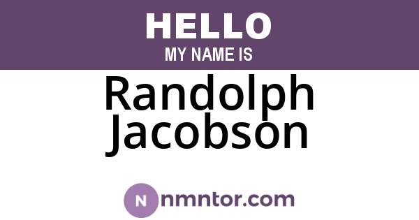 Randolph Jacobson