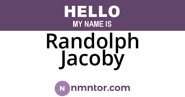Randolph Jacoby