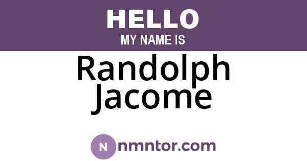 Randolph Jacome