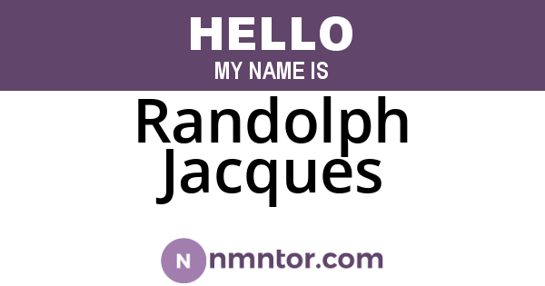 Randolph Jacques