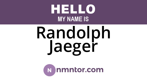 Randolph Jaeger