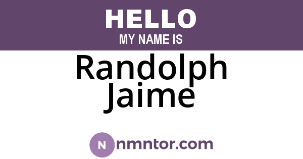 Randolph Jaime