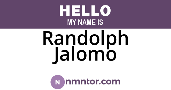 Randolph Jalomo