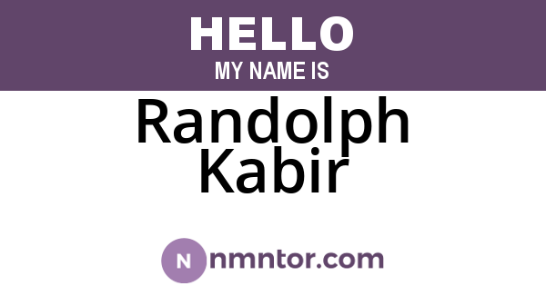 Randolph Kabir