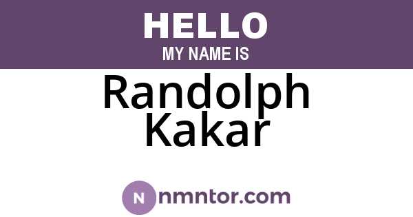 Randolph Kakar