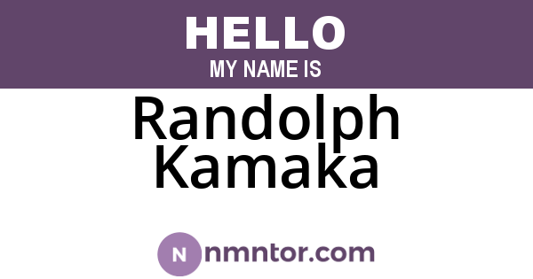 Randolph Kamaka