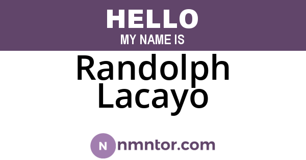 Randolph Lacayo