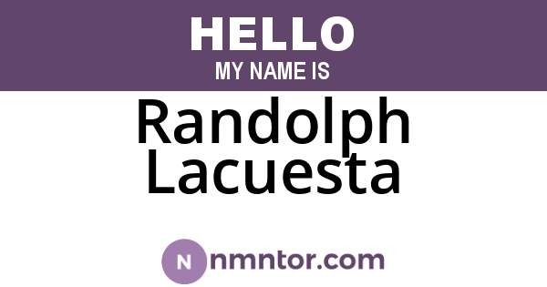 Randolph Lacuesta