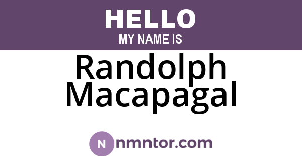 Randolph Macapagal