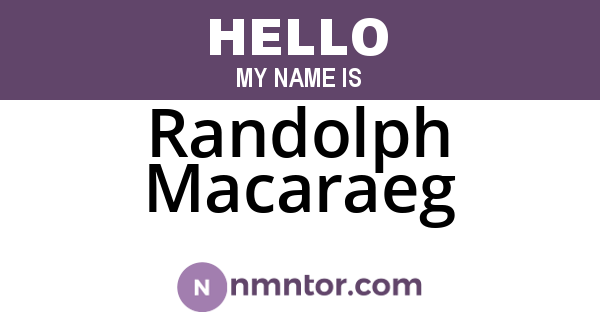 Randolph Macaraeg