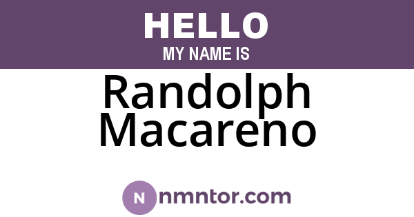 Randolph Macareno