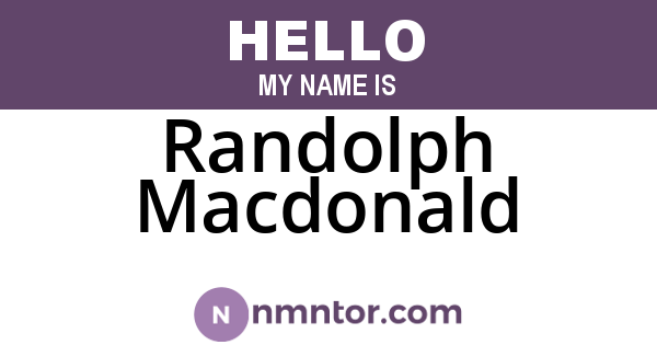 Randolph Macdonald