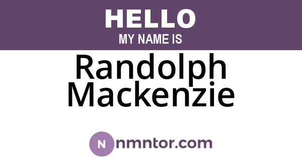 Randolph Mackenzie