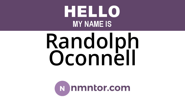 Randolph Oconnell