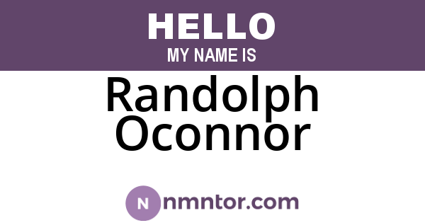 Randolph Oconnor