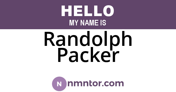 Randolph Packer