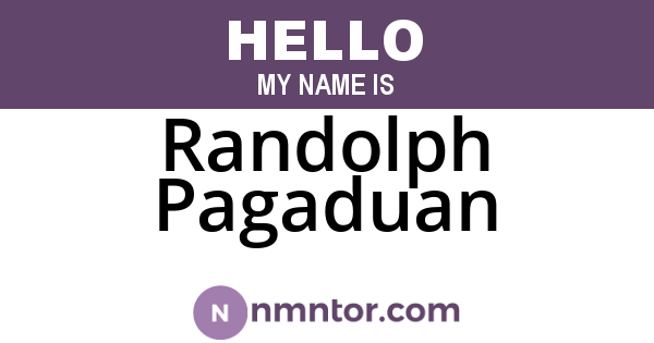 Randolph Pagaduan