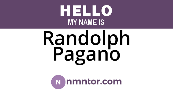 Randolph Pagano