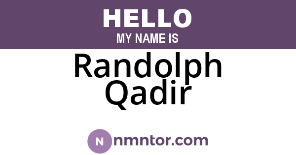 Randolph Qadir