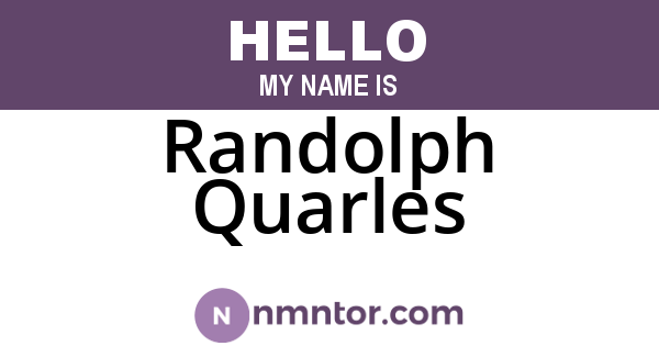 Randolph Quarles