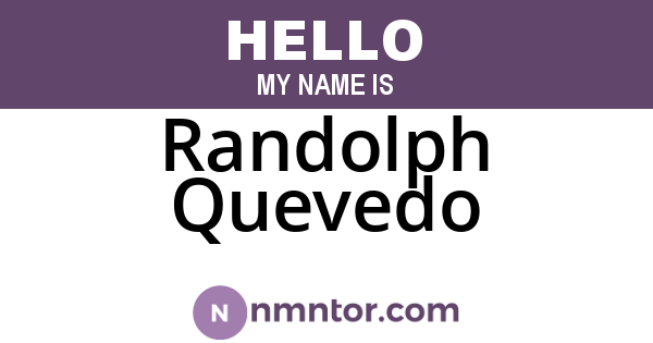 Randolph Quevedo