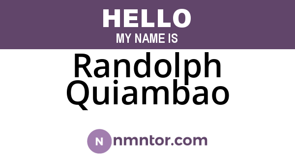 Randolph Quiambao